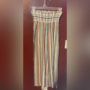 Rewash Women's Stripe Linen Blend Wide Leg Pants S Small *New*